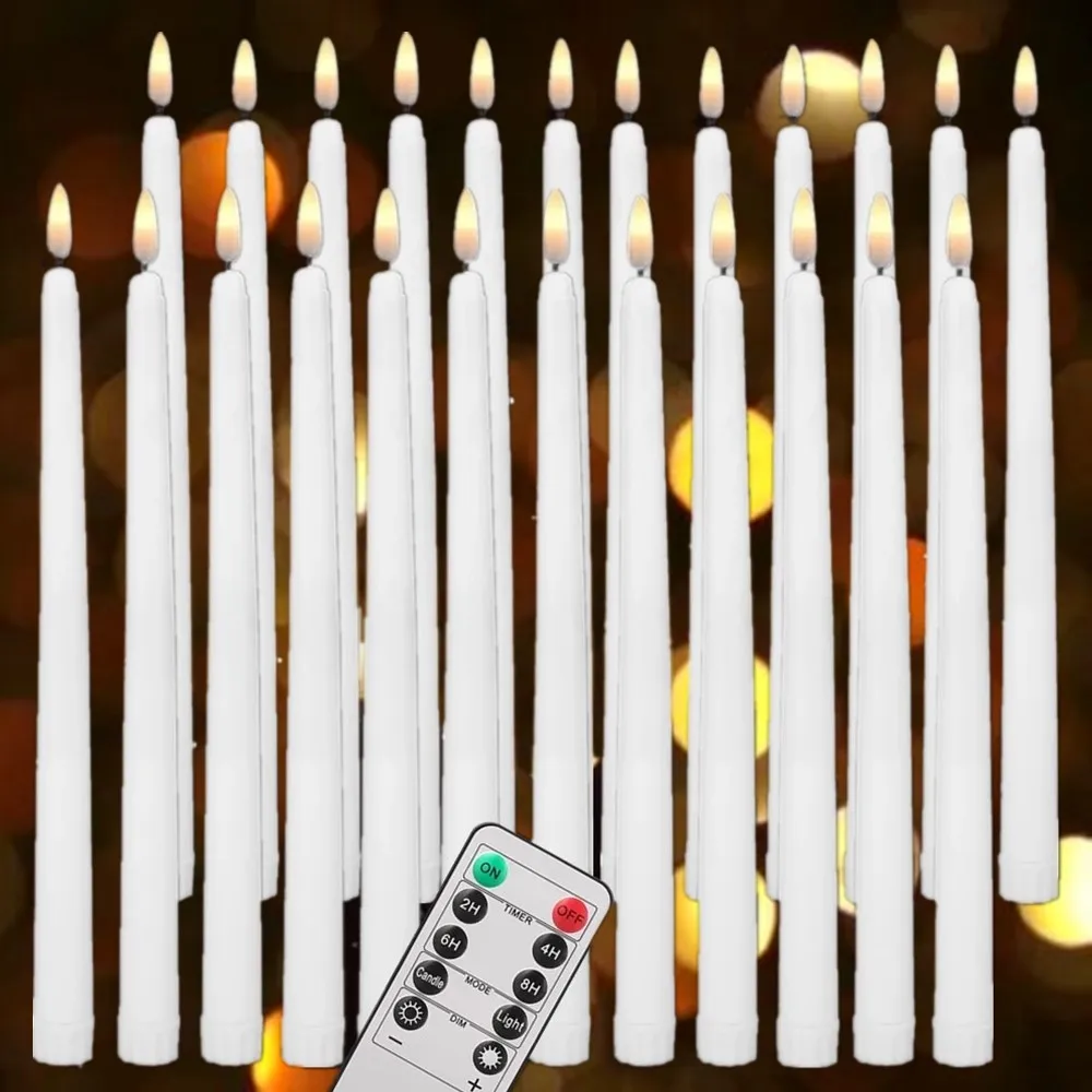 

28CM Tall LED Flameless Taper Candle Battery Operated Flickering Electric Candle Stick for Pray Restaurant Wedding Home Decor