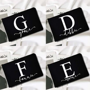 Personalized Bridesmaid Maid of Honor Wedding Bachelorette Party Clutch Bag Women Makeup Bag Travel 