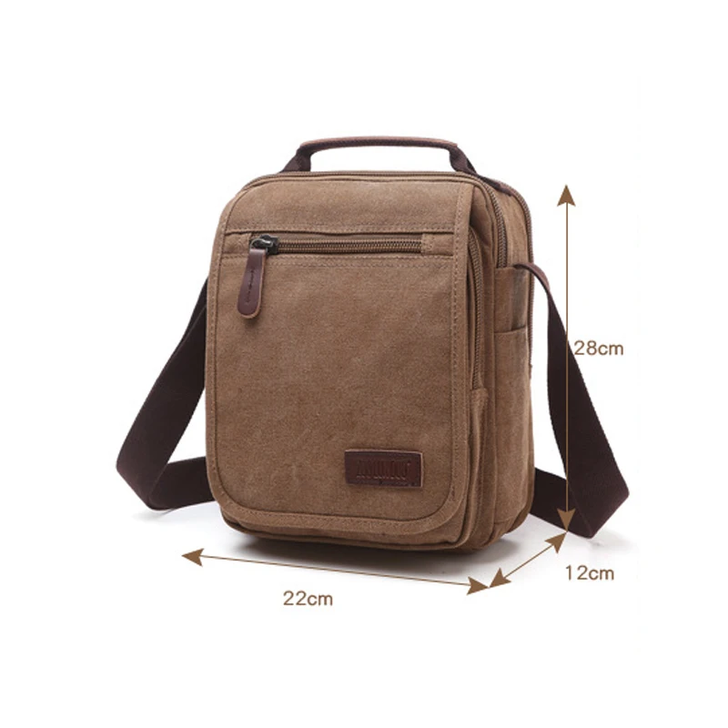 New Canvas Bag Men's Messenger Bag Korean Version Shoulder Bag Handbag Multi-pocket ID Bag