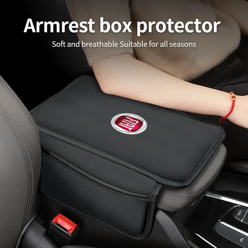 

Car Central Armrest Pad Console Arm Rest Protection Cushion For FIAT 500 Grande Punto UNO Tipo Stilo Astra Bravo Panda Freemont