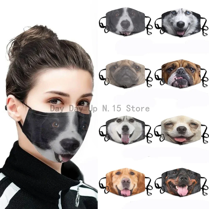 

1 шт., Пылезащитная маска на половину лица с 3D принтом животных и собак