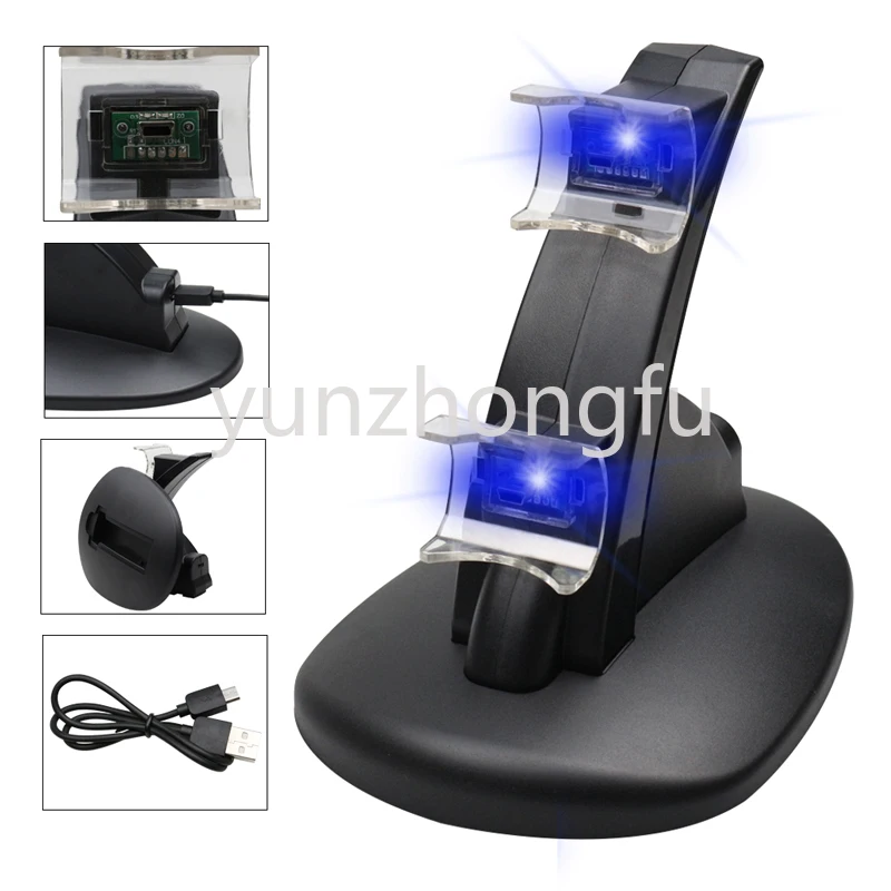 Dual Charger for PS3 PS4 PS5 Charging Dock Stand + USB Cable for Sony PlayStation 3 Controller Console Free Shipping