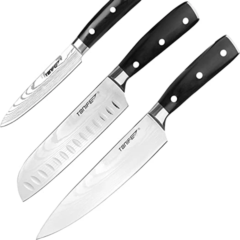 

TONIFE Utility Kitchen Knife Sets Tools Chef Knife Set High Carbon Stainless Steel Chef Knife Santoku Knife Small Brave Knife