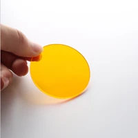 round piece plate orange glass size diameter 42mm uv cut 535nm infrared pass filter cb535 gg550 for flahlight