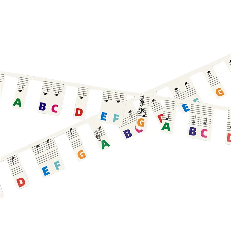 Наклейки на клавиатуру пианино 88 ярких черных клавиш