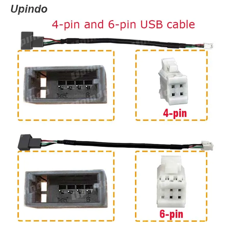 

Автомобильная установка послепродажного обслуживания Android-радио 4, 6-контактный USB-кабель, жгут проводов, адаптер для Peugeot Citroen