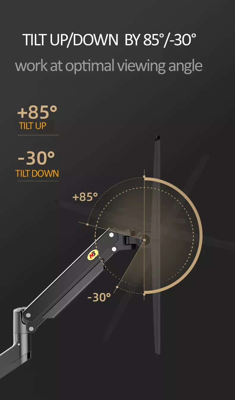 

2023 G40 газовый пружинный рычаг 22-40 дюймов держатель монитора для рабочего стола Поворот на 360 3-15 кг дуговой экран/ультра широкий экран/плоский...