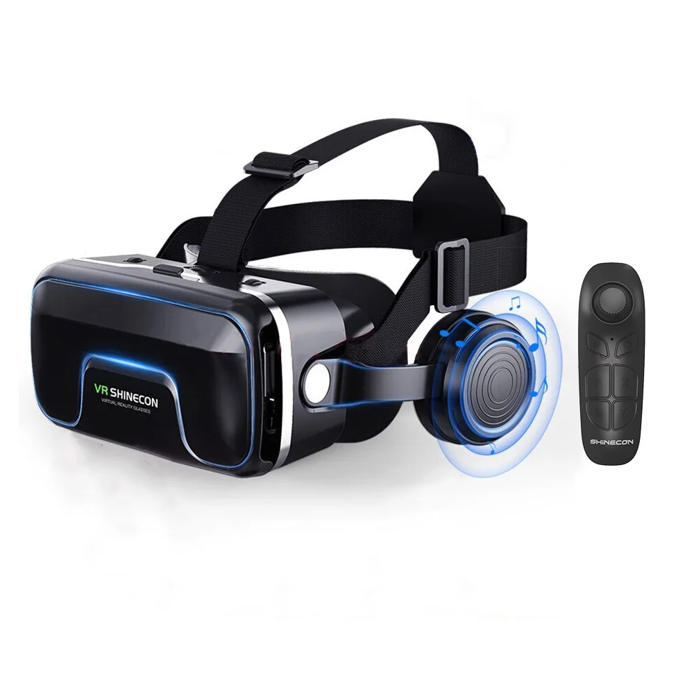 

VR shinecon 3D Google Cardboard VR Pro Version VR Virtual Reality 3D Glasses Smart Bluetooth Wireless Remote Control Gamepad