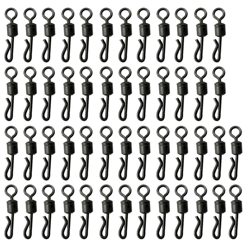 

50/100pcs Fishing Swivels Rolling Quick Change Swivels Size 4 Snap Connectors Carp Fishing Terminal Tackle Pesca Accessories