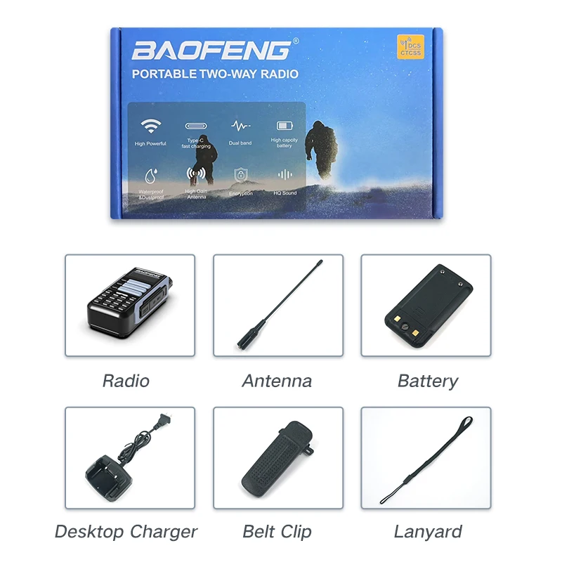 2022 Baofeng UV-16 Plus Waterproof Walkie Talkie High Power 10W Professional CB Radio Vhf Uhf Ham Radio Long Range Two Way Radio