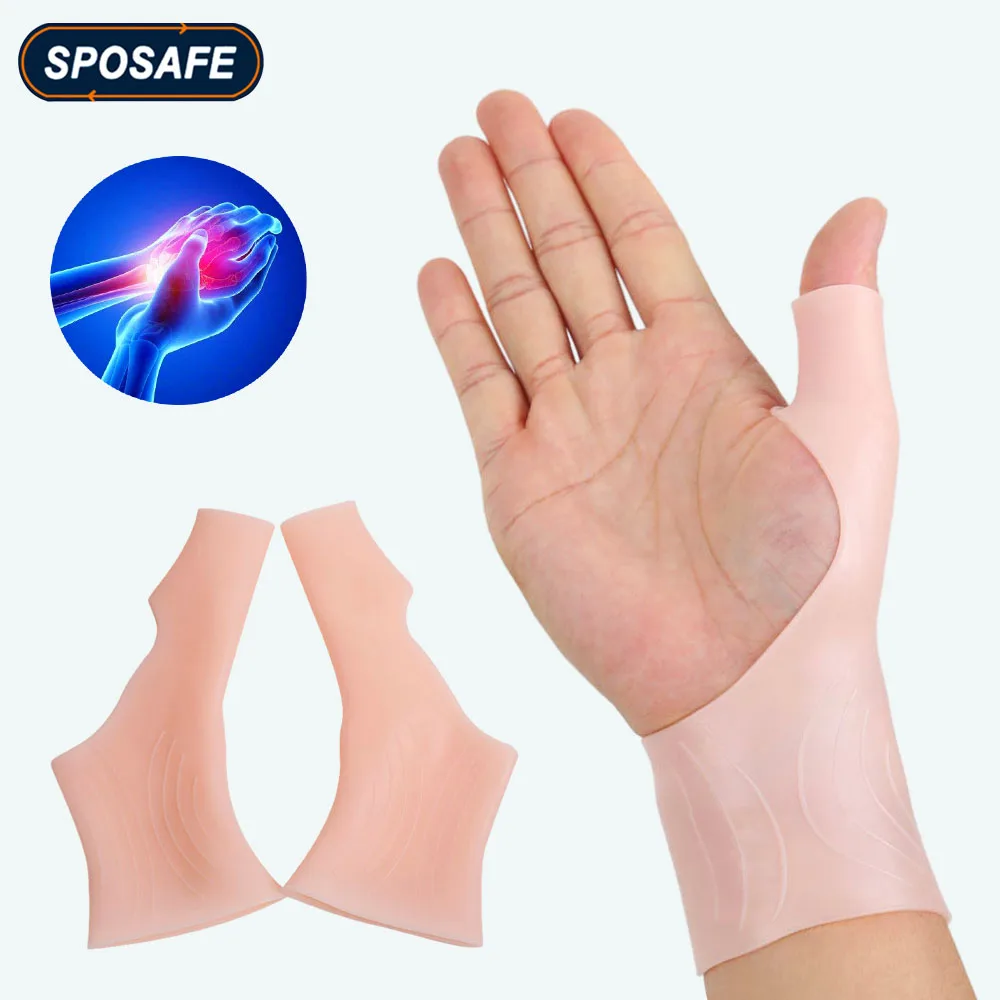 

2Pcs/Pair Silicone Gel Thumb Wrist Gloves Carpal Tunnel Support for Tenosynovitis Spasms Rheumatism Arthritis Hand Pain Relief