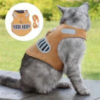 universal cat puppy dog chest harness reflective vest with leash set dog collar comfortable breathable harness pet accessories