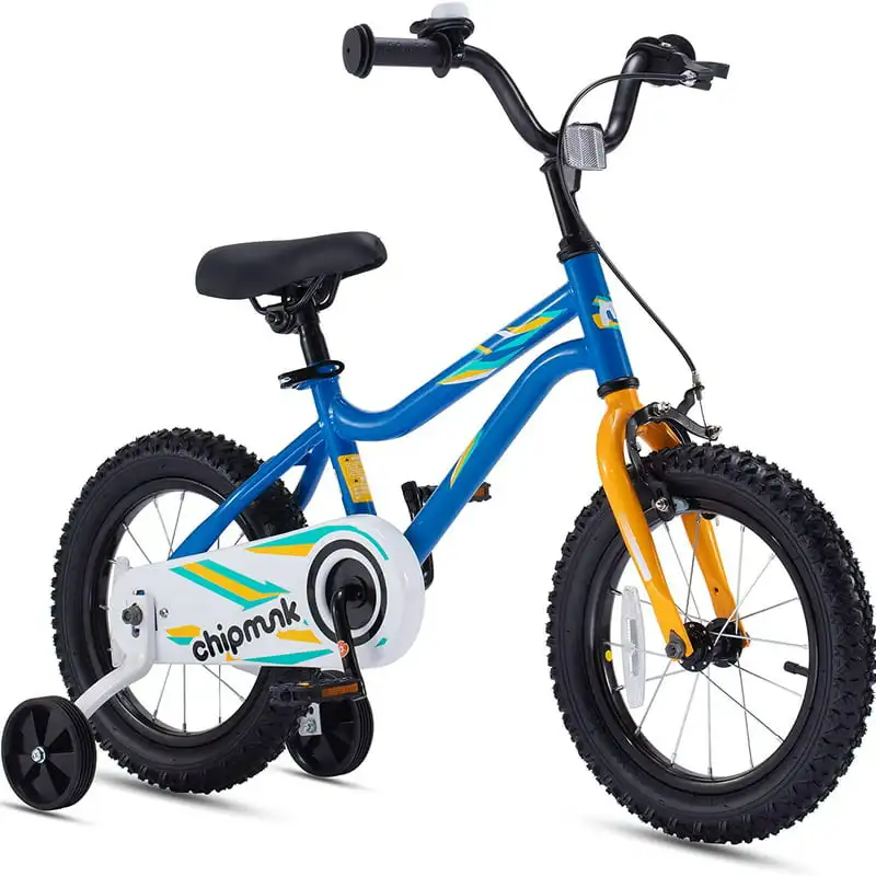 

Kids Bike Boys Girls 14 Inch with Training Wheels Blue For Age 4-10 Boys and Girls Before School Gift