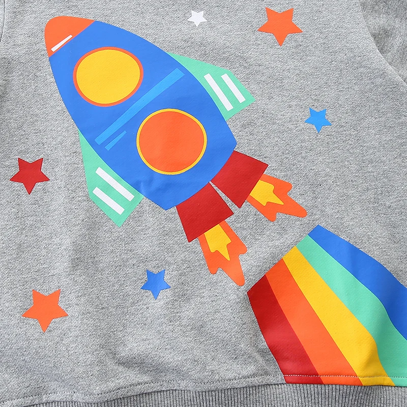 Детский хлопковый свитшот с круглым вырезом принтом