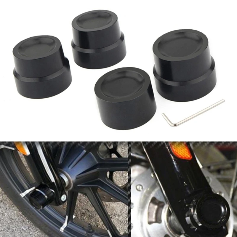 

2pcs Front Axle Nut Covers Caps Compatible for Sportster 883 1200 Street 500 750 Aluminium Alloy Motorcycle-Accessories 40GF