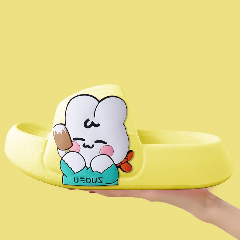 Summer Home Slippers for Women Cute Cartoon Rabbit Soft Thick Sole Shoes for Woman Casual Indoor Slides Female House Slippers