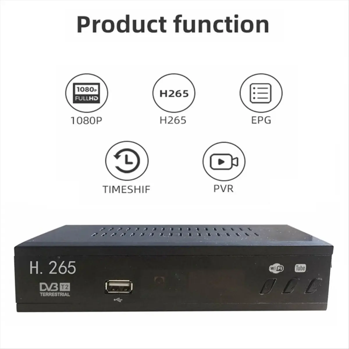 Фото Акция Flash Deal: Цифровой ТВ-тюнер DVB-T2 HEVC 265, HD-декодер 1080P, USB-приемник для эфирного ТВ, EPG-ресивер, приставка, вилка стандарта ЕС №3