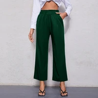 2022 spring summer contracted to receive the waist straight nine points pure color joker loose casual pants