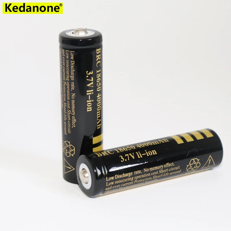 

100% New 18650 Battery 3.7V 4000mAh Rechargeable Li-ion Battery for Led flashlight Torch batery litio battery