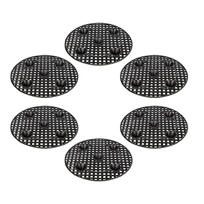 

6 Pack Plant Planter Holder Black Round For Indoor Outdoor Garden Floor Protector