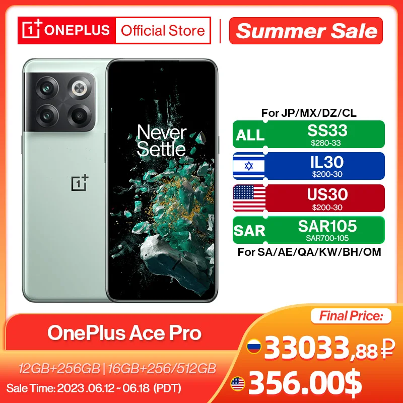 In Stock Global Rom OnePlus Ace Pro 5G 10T 10 T  Smartphone 150W SUPERVOOC Charge 120Hz AMOLED Display 50MP Camera Mobile Phone