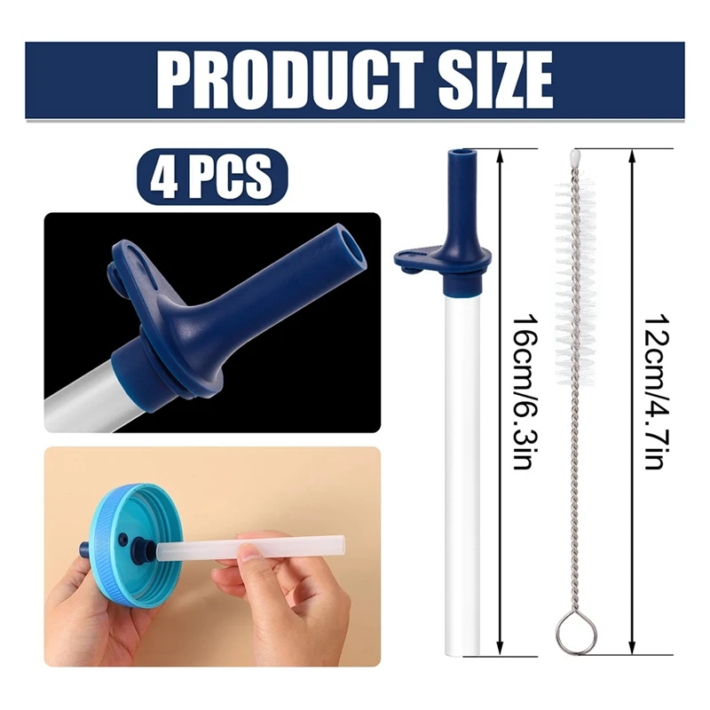 4 шт. запасные соломинки с клапаном для заклепывания 15 унций 1 щеткой