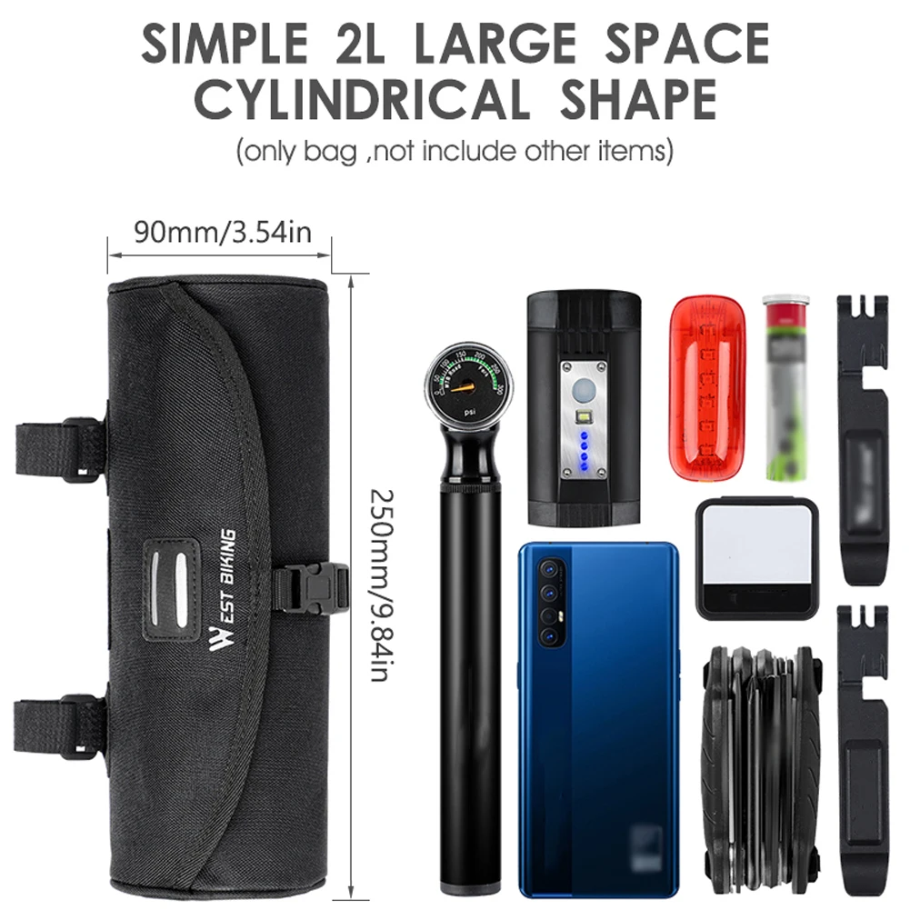 2L Large Bicycle Bag Frame Front Tube Cycling Waterproof Handlebar Capacity MTB Pack Bike Accessories Tool |