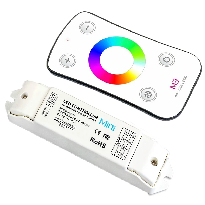 

LTECH New Led RGB Controller DC12V 24V Input 3AX3CH 3 Channel 108W Output Constant Voltage 2.4GHz RF Remote Wireless M3+M3-3A