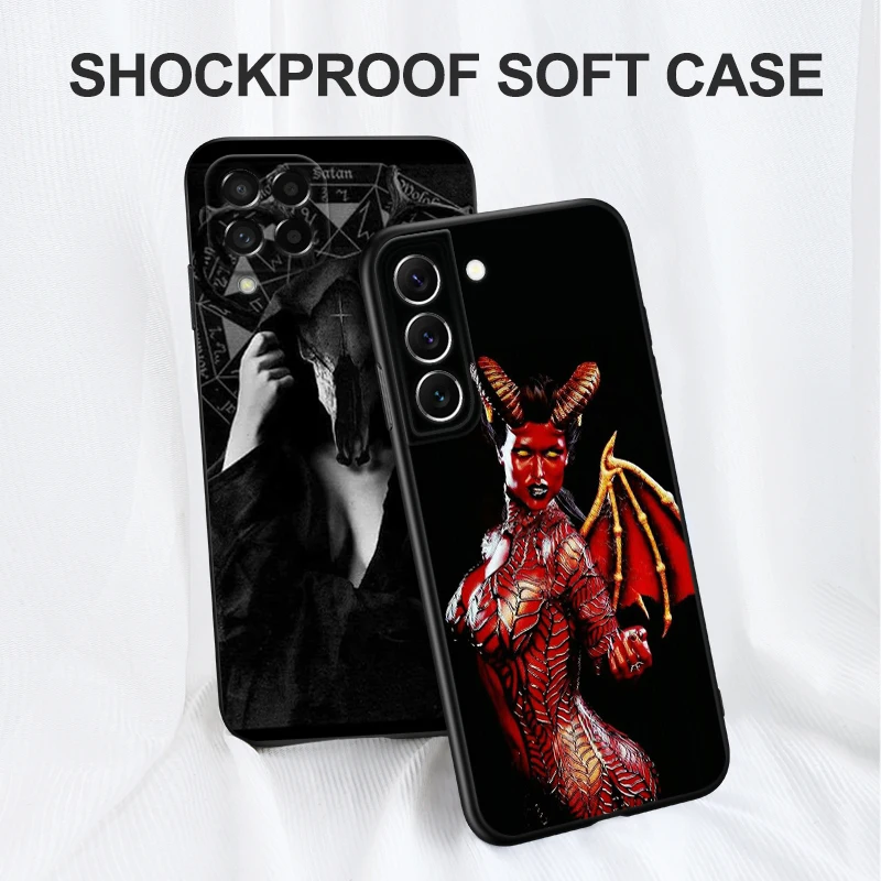 Черный чехол из ТПУ для Samsung Galaxy A03 SM-A035 Core A03S A13 A23 LTE A33 A53 A73 4G 5G satolic skull