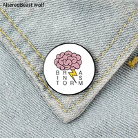 brain storm pattern printed pin custom funny brooches shirt lapel bag cute badge cartoon enamel pins for lover girl friends