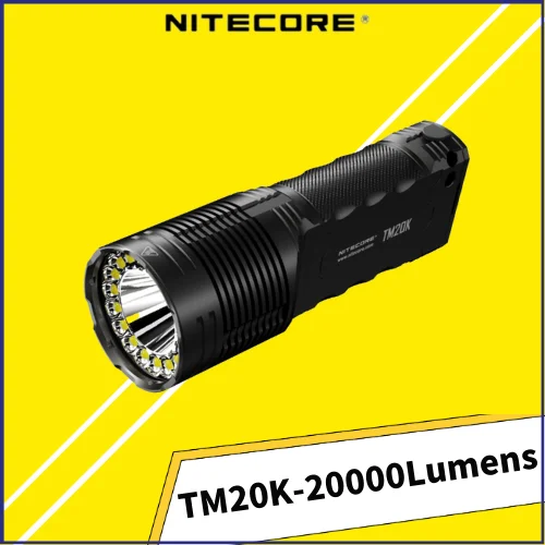 NITECORE TM20K 20000 Lumens Tactical Flashlight QC Fast Rechargeable LED Searchlight Built-In Battery Torch Spotlight