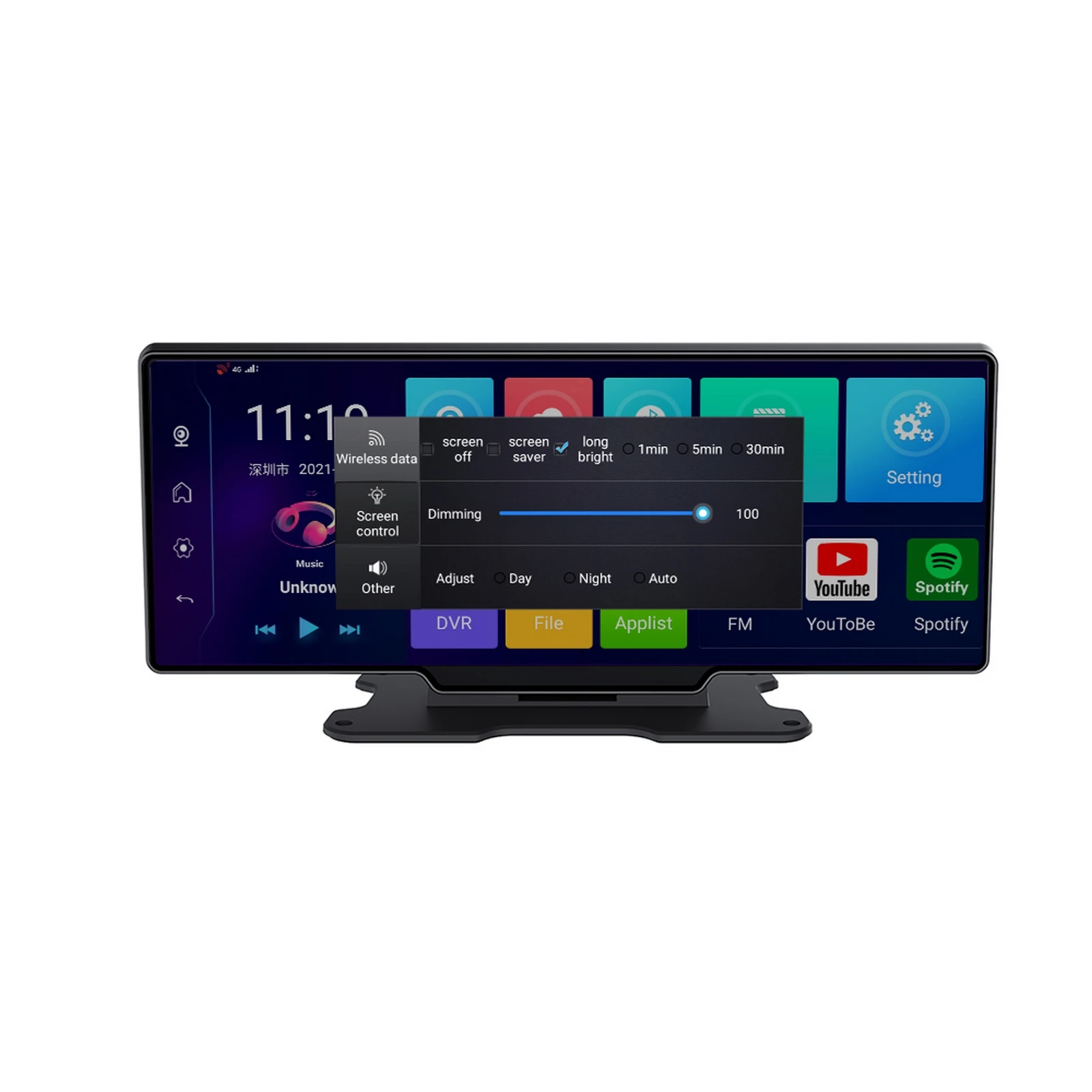 

Widescreen Center Console Driving Recorder 1080P Reversing Voice Control Android AR Navigator