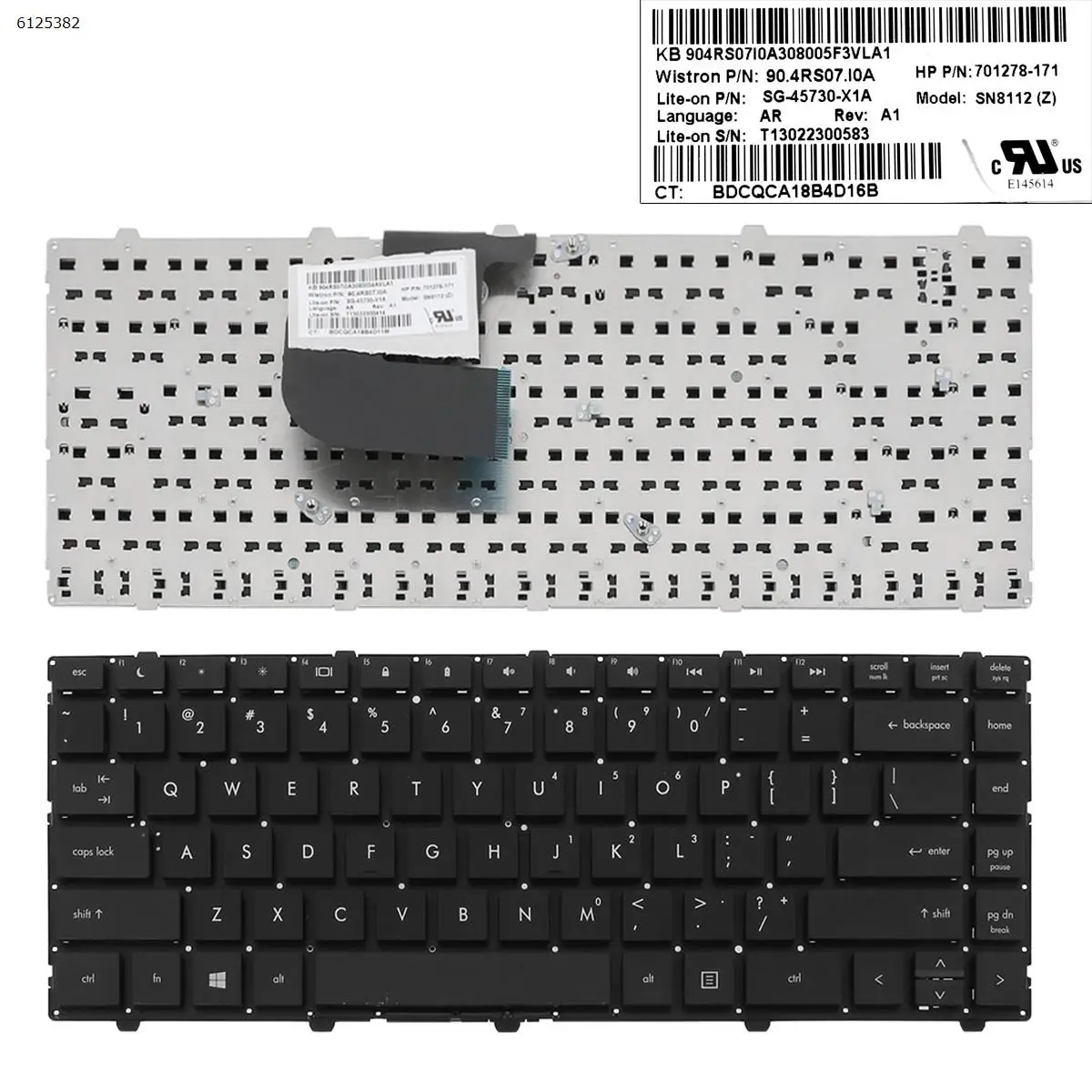 

US Laptop Keyboard for HP ProBook 4340S 4341S 4441S BLACK Without Frame