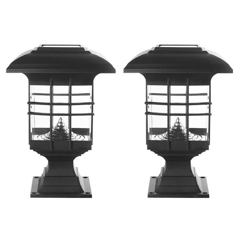 

Retail 2X Solar Post Column Lamp Waterproof Landscape Garden Solar Light LED Outdoor Post Deck Cap Column Fence Lamp
