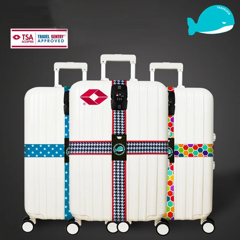 New Hot Adjustable Travel Suitcase TSA Lock Buckle Strap Belt Luggage Strap Cross Belt Luggage Band Baggage Straps Tie Belt