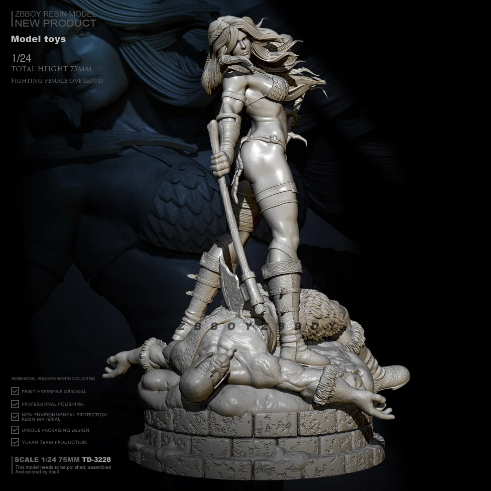 

1/24 Resin model kits figure beauty colorless and self-assembled TD-3228