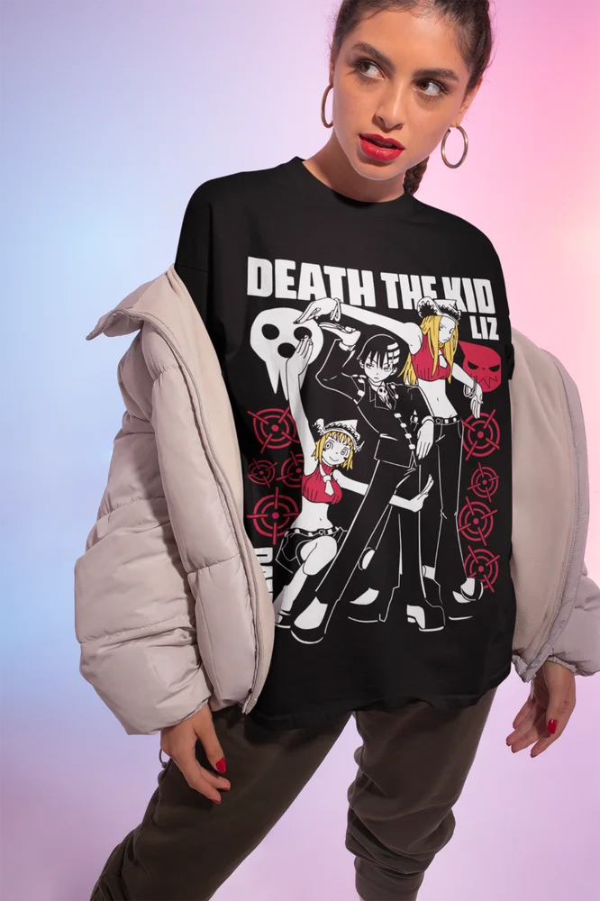 Футболка с изображением Пожирателя души из японского аниме Death the Kid черная