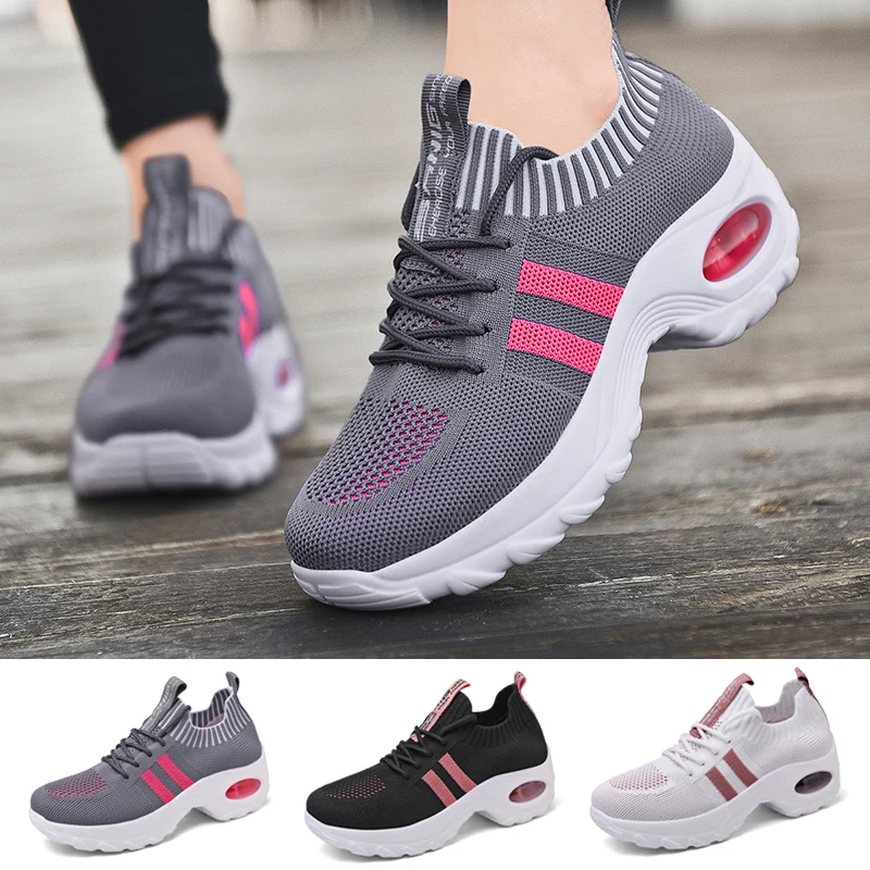 

Women Walking Shoes Heighten Thick Bottom Sneakers Air Cushion Breathable Fashion Outdoor Casual Sports Shoes
