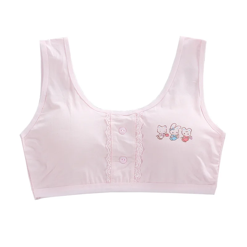 

8-18years Free Size Teen Girls Training Bras Puberty Wireless Elastic Cute Bra Cotton Sport Tank Tops Underwear Free Shipping