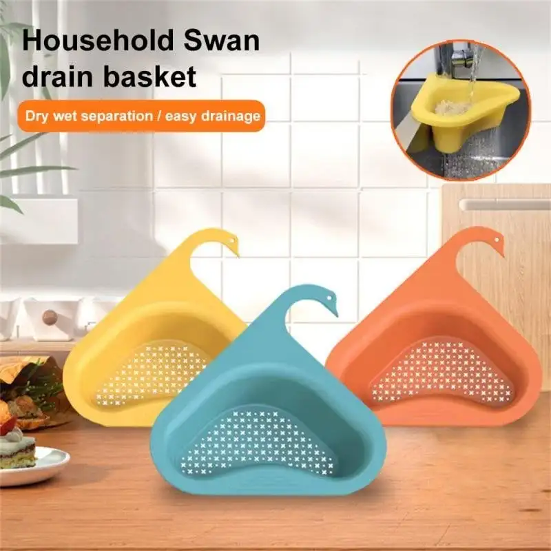 

Food grade multifunctional kitchen sink drain basket swan drain rack kitchen filter rack leftovers hanging drain rack