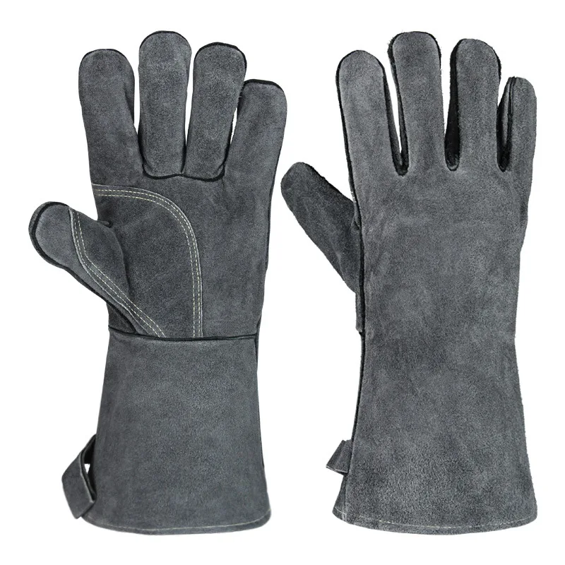 

500℃ Heat Resistant Oven Gloves Mitts Baking BBQ Gloves for Grill Heat Insulation Leather Forging Welding Gloves