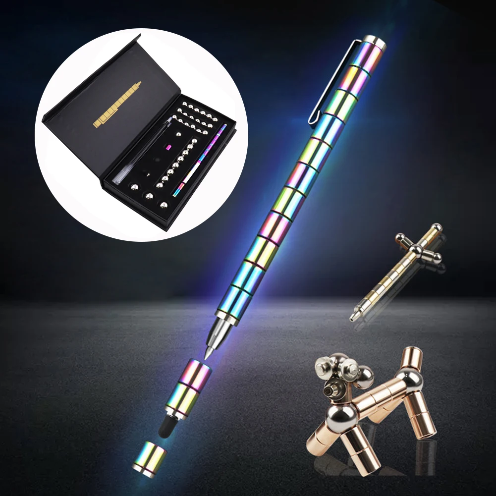 Креативная Металлическая магнитная ручка игрушка для декомпрессии гелевая