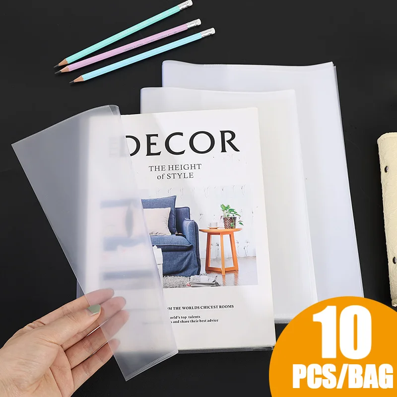 

Прозрачный защитный рукав из ПВХ для книг, блокнотов, журналов, прозрачная защита, водонепроницаемый чехол, школьные и офисные принадлежности, 10 шт.
