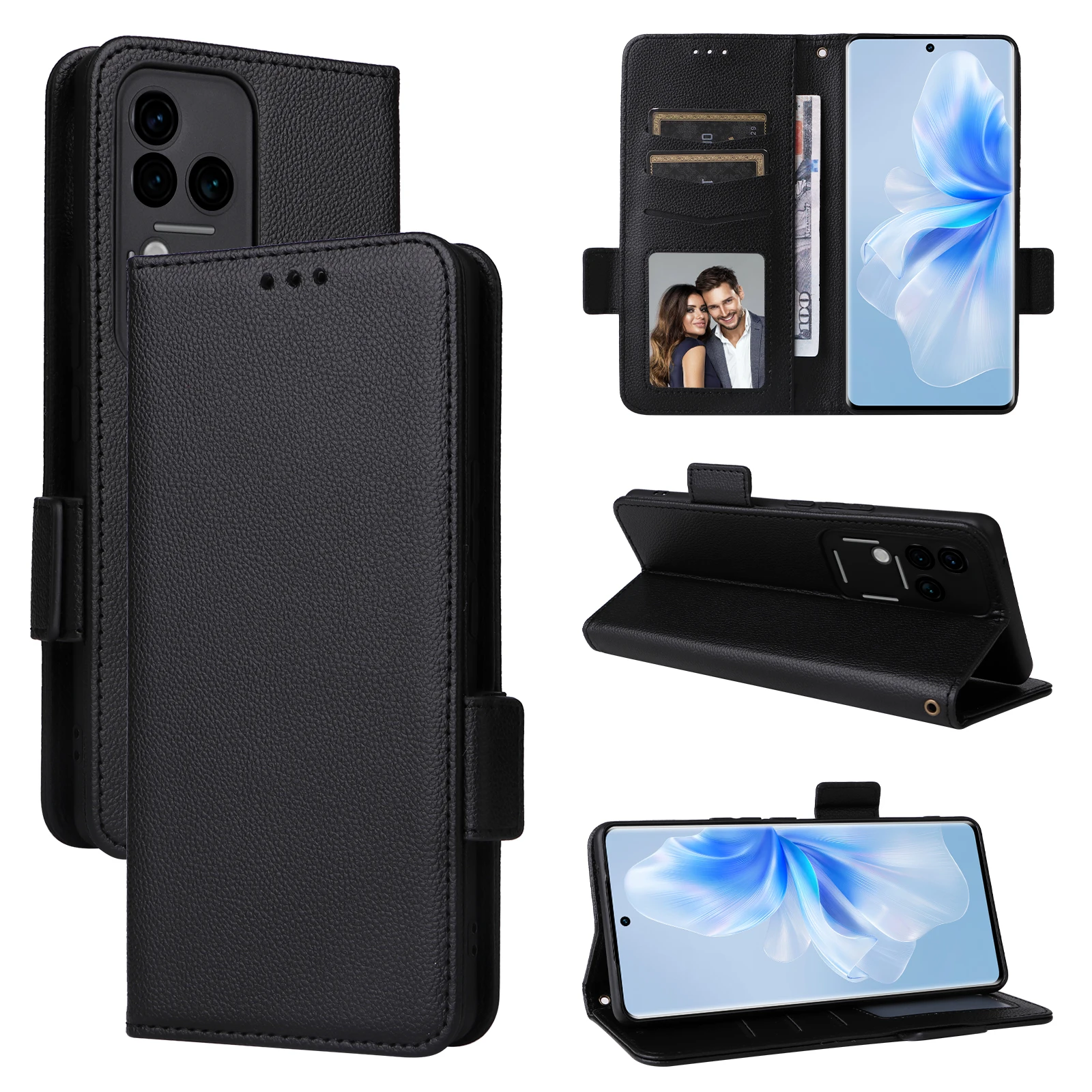 Чехол-кошелек с слотом для карт vivo S18 S17 S16 S12 Pro S16e S17e S18e кожаный флип-чехол