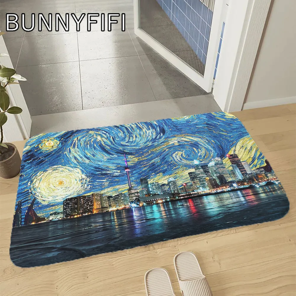 Ковер Van Gogh С Художественным Дизайном Хрустальный Бархатный Дверной Коврик 40x60 См