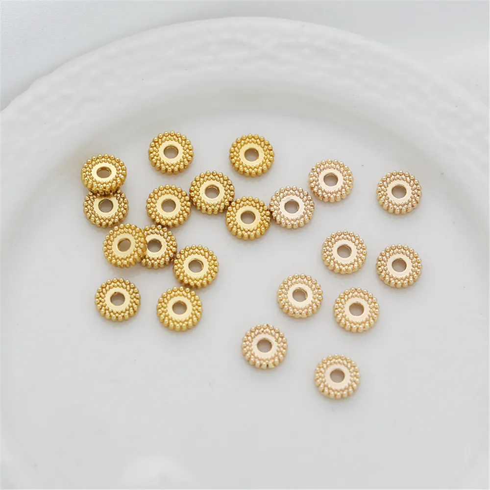 

18K dummy gold color preserving twist cut tire bead bead 6mm/8mm loose bead bead DIY handmade jewelry with beads