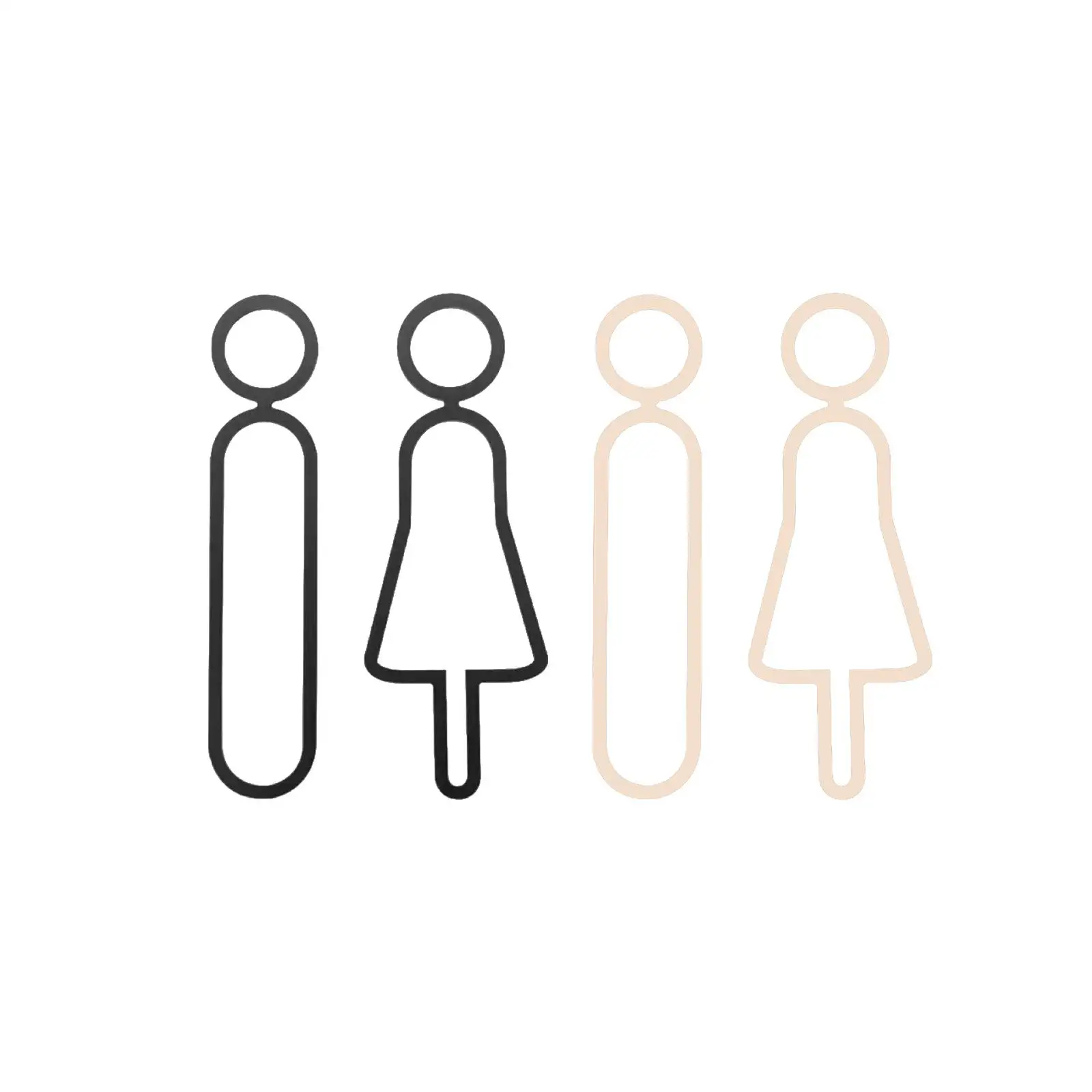 

2Pcs Toilet Sign WC Door Sign Decorations Wall Sticker Men Women Modern Plaque for Club Office Shopping Center Restaurant Family