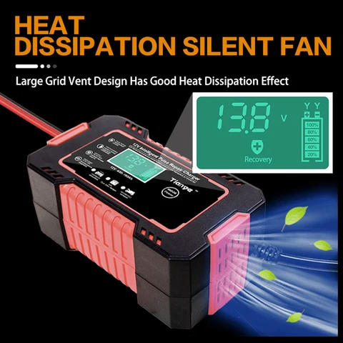 EAFC полностью автоматическое автомобильное зарядное устройство для аккумуляторов 12 В с цифровым дисплеем, зарядное устройство для аккумуляторов Power Puls, Ремонтное зарядное устройство для мокрых и сухих свинцово-кислотных аккумуляторов