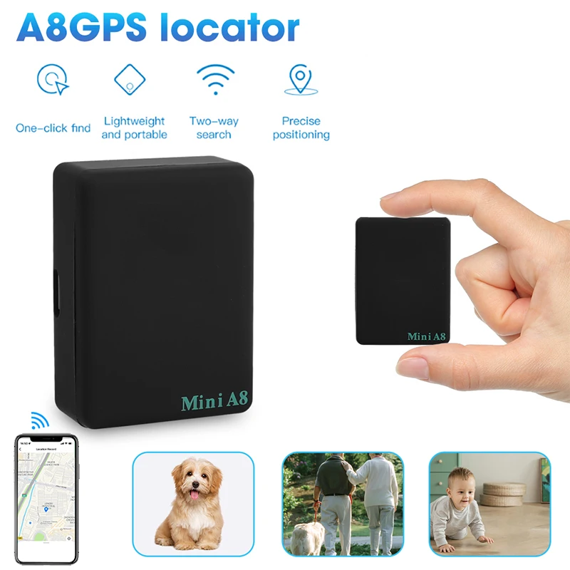 

A8 Mini GPS Locator Car Tracking Device Small Car Anti Theft Loss Vehicle Tracking Instrument for Car Pet Kids Wallet Trackers