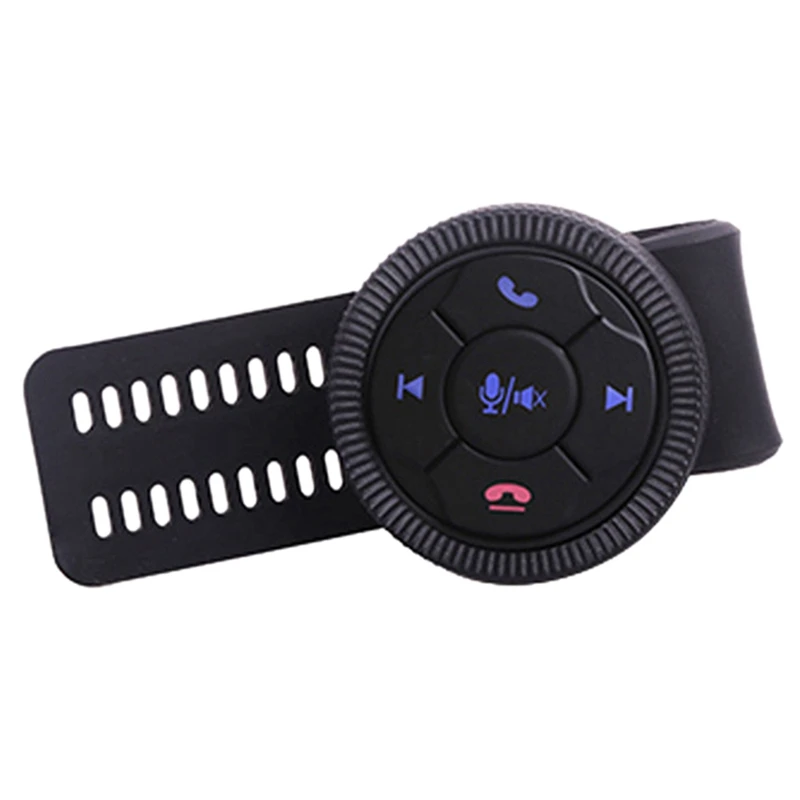 

Smart Wireless Universal Car Steering Wheel Remote Control Button Round 5 Button Luminous Car Side Control